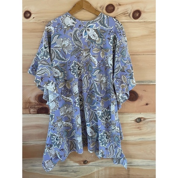 Women's boho paisley lavender print women's kimono. open front. unbranded. Small - Picture 3 of 3